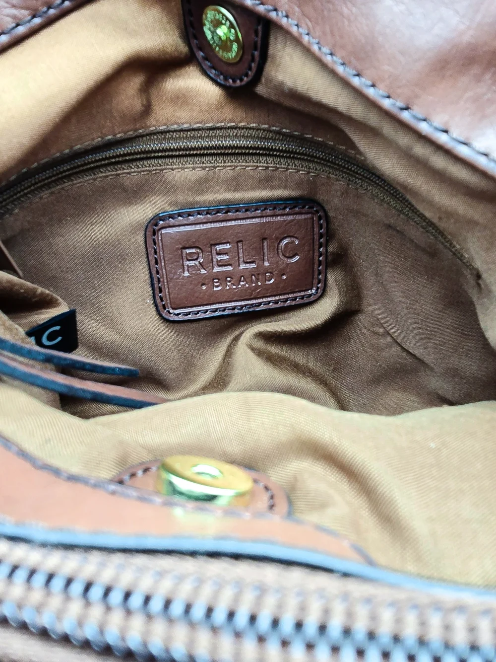 NWT Relic Purse Brown Floral Satchel Bag with Double Handle & Crossbody Strap